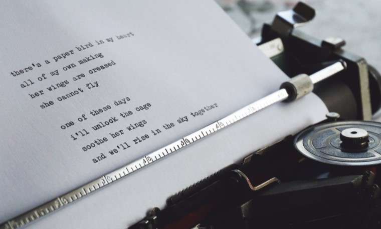 Typewriter and paper