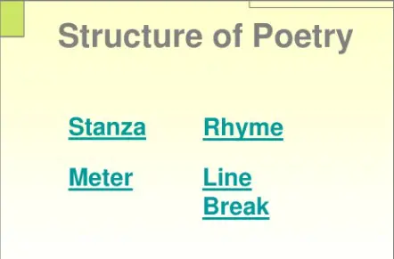 Poetry structure