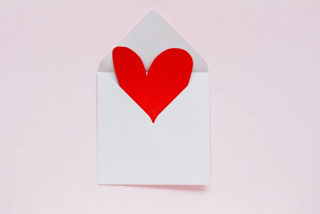 a heart in an envolope