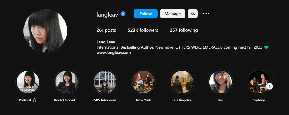 Lang Leav instagram