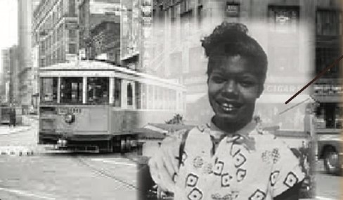 Maya Angelou as a Street Car Conductor