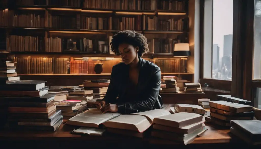 Woman in a Library